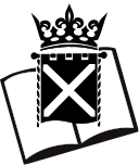 Symbol of a crown and a book